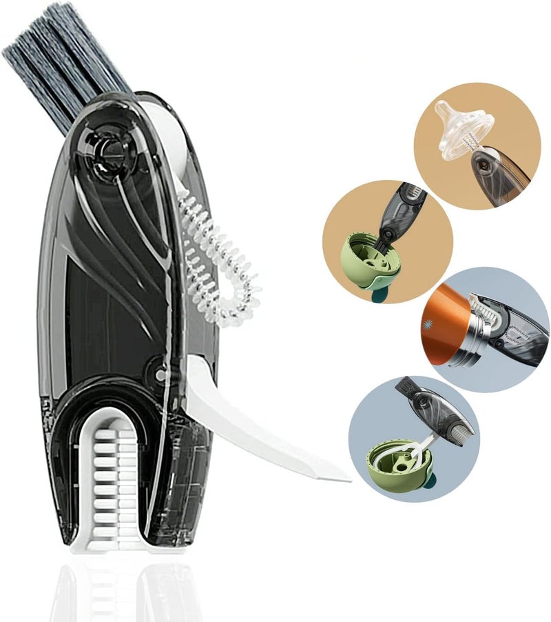 CraftinAround 4in1 Multifunctional Cleaning Brush Set, 1pc Bright Grey, Plastic - Image 1